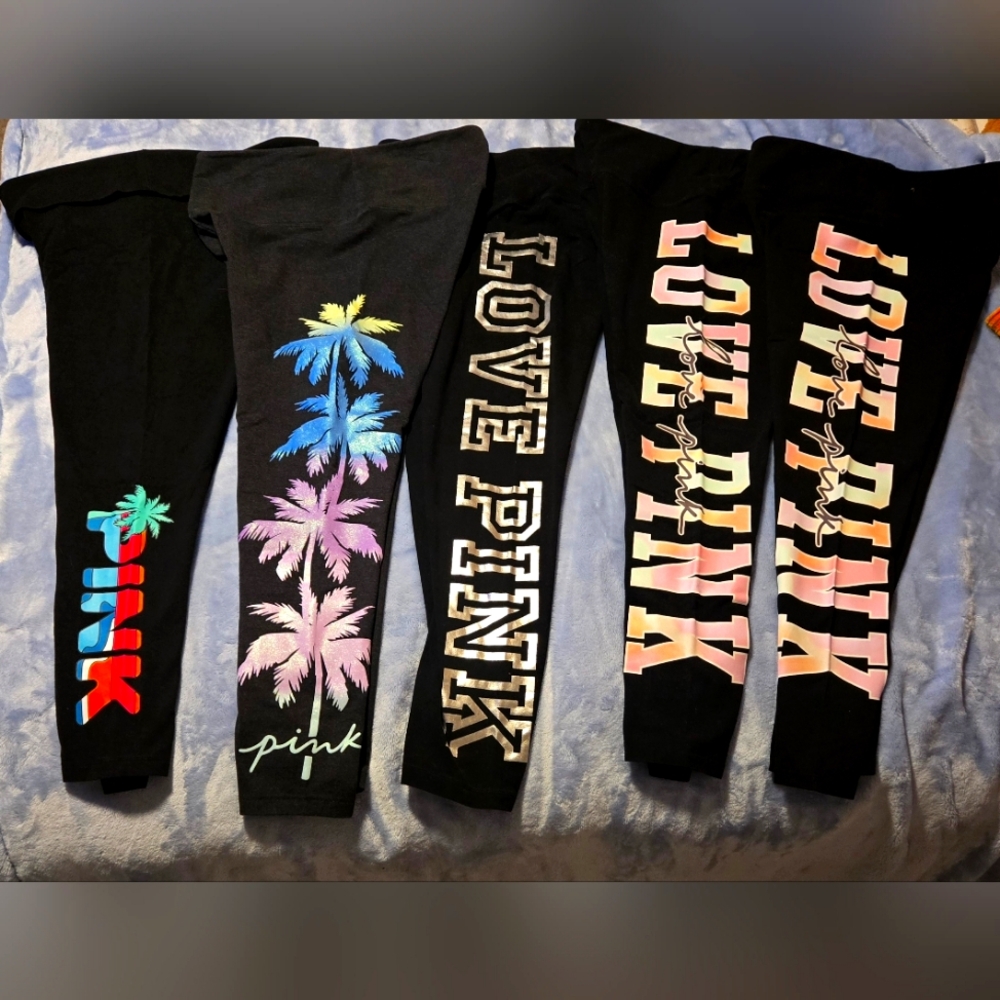 NWOT lot of 5 full length VS Pink leggings